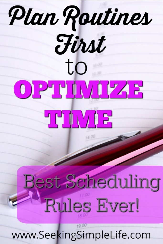 Scheduling your time is important to ensure you achieve your goals and staying productive. Most of us aren't scheduling the right way. We look at schedules to plan events, but we really need to plan routines first to optimize our time. These are the best scheduling rules ever! #schedulingrules #careeradvice #lifeadvice #personaldevelopment #successplanning #seekingsimplelife