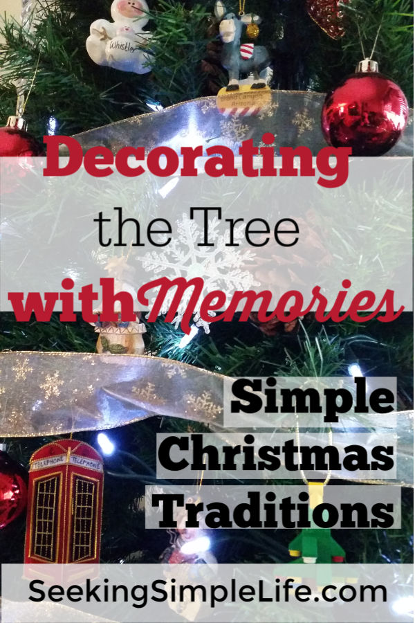 A simple Christmas Holiday tradition that helps slow life down. We decorate our Christmas tree with memories. Click to get your Simplifying Christmas Guide today. #simplechristmastraditions #familytime #lifelessons #hyggelifestyle #memories #seekingsimplelife