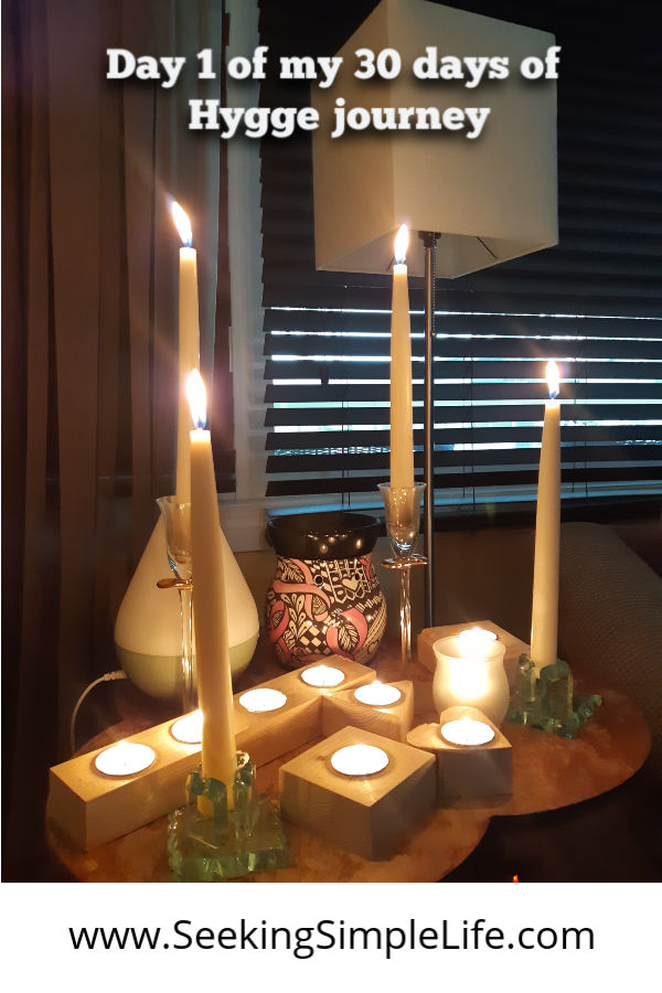 Using candles is a simple way to create a cozy hygge home. This was day one of my 30 days of hygge journey. Simple, therapeutic, relaxing, and great for mental health. #workingmothers #busymoms #hyggelifestyle #lifelessons #seekingsimplelife