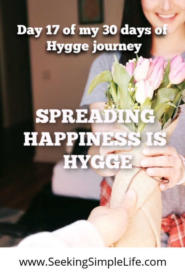 These simple ideas will help you spread happiness in your life and the lives of others. Combat negativity in the world by spreading happiness to others. After all spreading happiness is Hygge. #hyggelifestyle #lifelessons #positiveinfluences #happinessproject #workingmothers #busymoms #seekingsimplelife