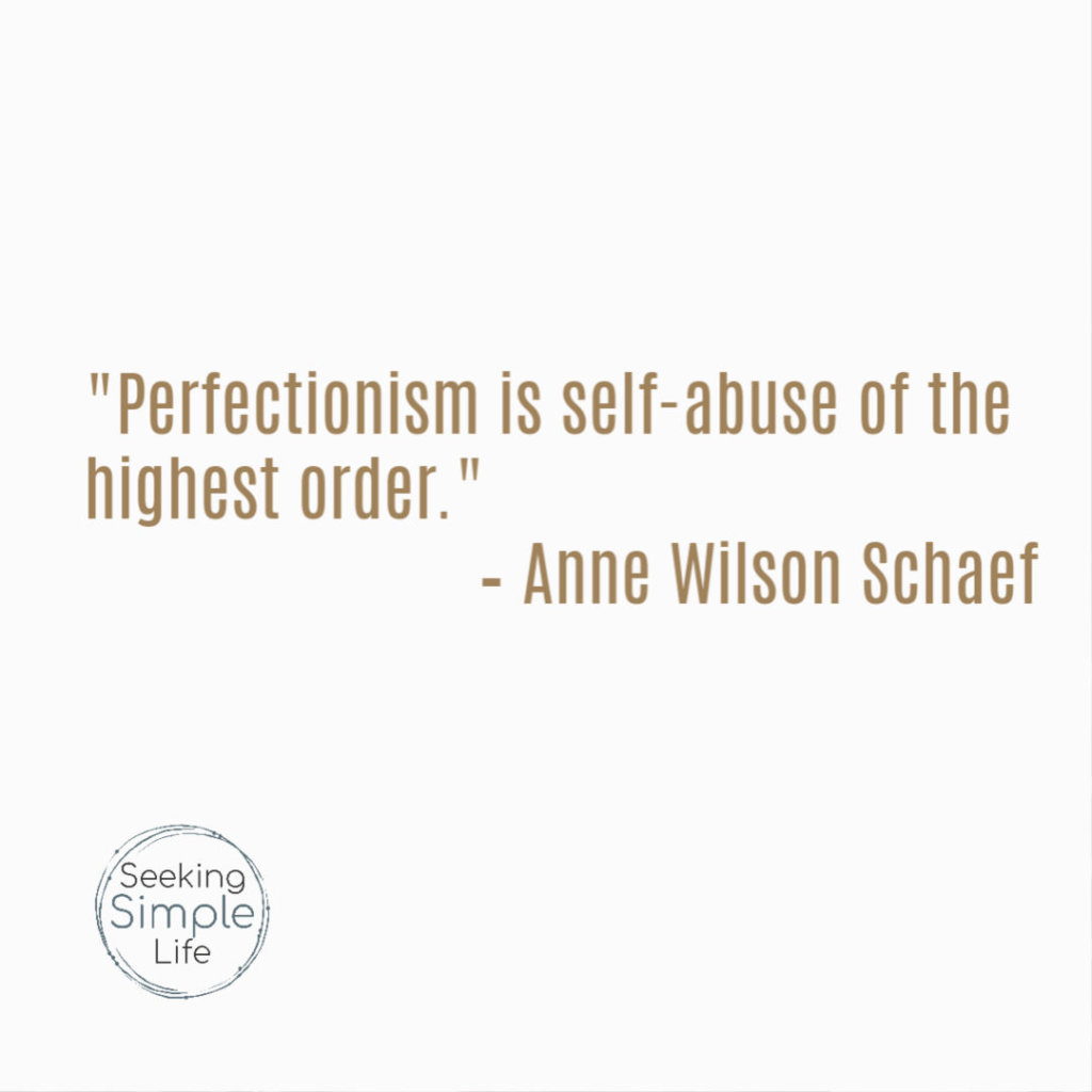 "Perfectionism is self-abuse of the highest order." Anne Wilson Schaef. Are you a perfectionist? I struggle with this too! However I've learned to manage my anxiety by curbing the perfectionist inside me. You can too. Start managing that anxiety and create a life you love. Your mindset matters. #mindsethelp #lifelessons #anxiety #seekingsimplelife #intentionalliving