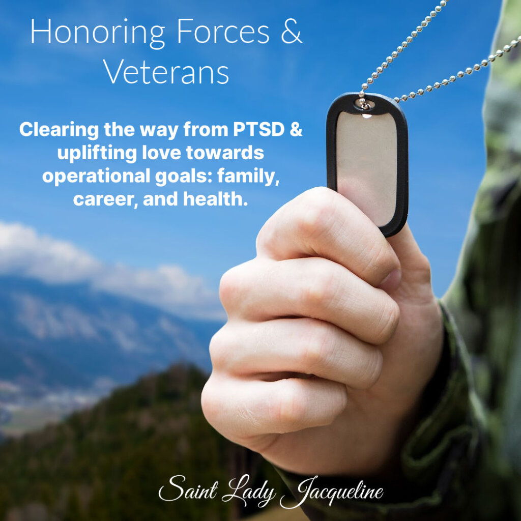Your identity as a forces member or a family member of one or many, is one deeply connected to honoring your country, your values, and love for them. The hardships and the challenges for stepping into these roles weigh heavy but don't need to. Healing the energy most push aside to embrace the suck, is possible, so loving what you do and knowing the honor you hold can be known deeper once more.