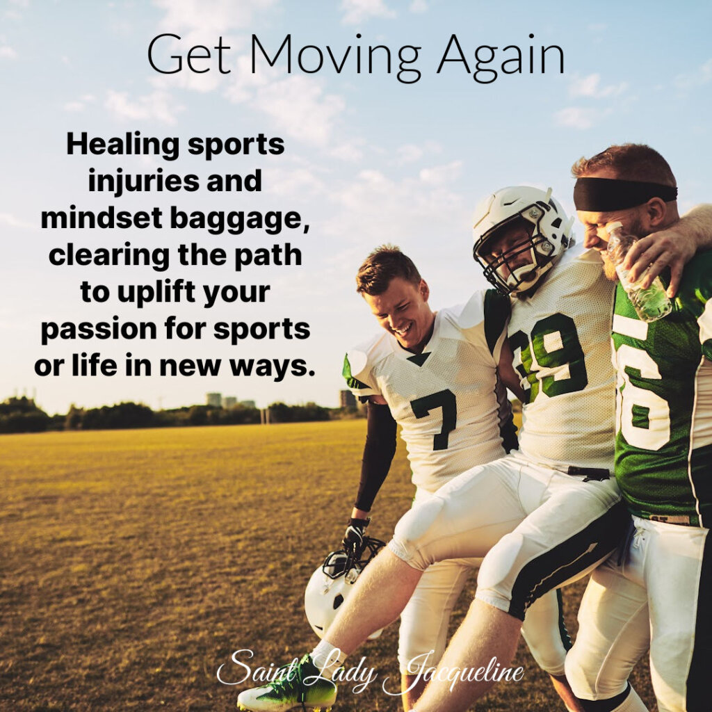 Sports mindset fits for many aspects of life, specifically within a career and life goals determination. When the "game" is stuck or the offence turns into a defensive nature for other aspects in life, the injuries that were or are become more physical within your body and your physical life. The chaos, and other events that may not go smoothly impact the mindset of love for your life. Don't let the injuries or mindset of the game that was or is, let you limit what life could be like going forward.