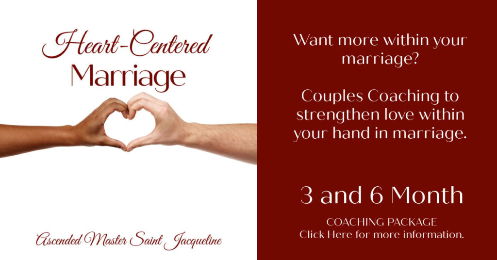 Does a marriage need to be falling apart and on the road to divorce to want love to be uplifted? No. A heart-centered marriage is being confident in whom you are and loving how you both trust in the uniqueness of yourselves while knowing the fluid motion of how your life works with each other.